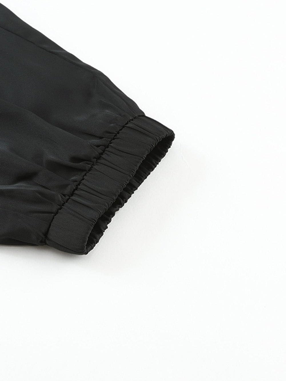 Elegant Rosy Satin Elastic Waist Pants with Pockets