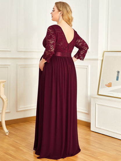 Elegant Round Neck Plus Size Maternity Maxi Dress