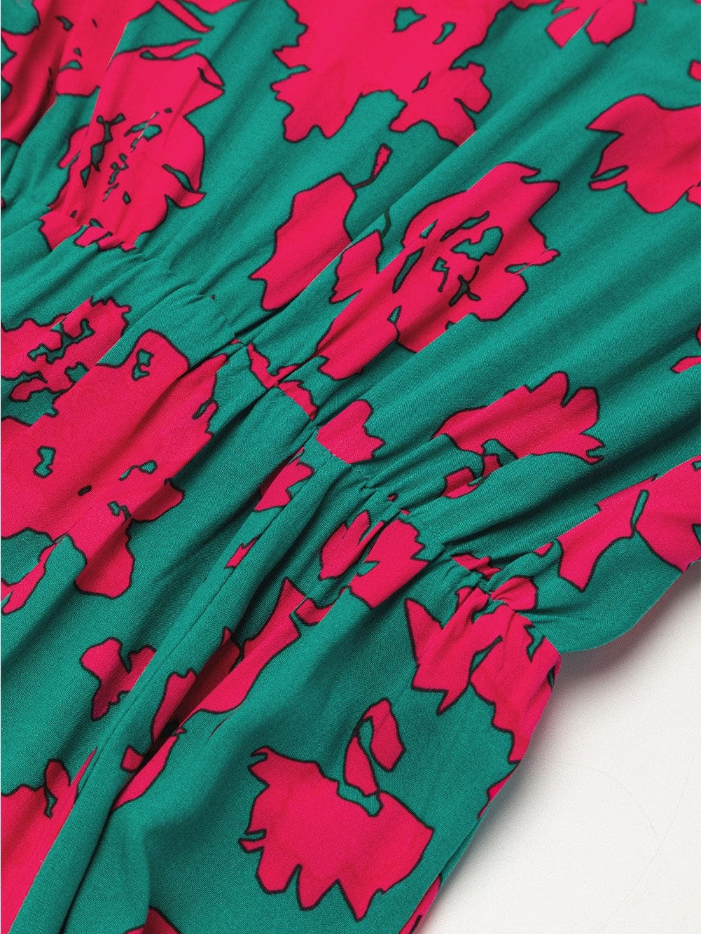 Elegant Sea Green Floral V Neck Maxi Boho Dress