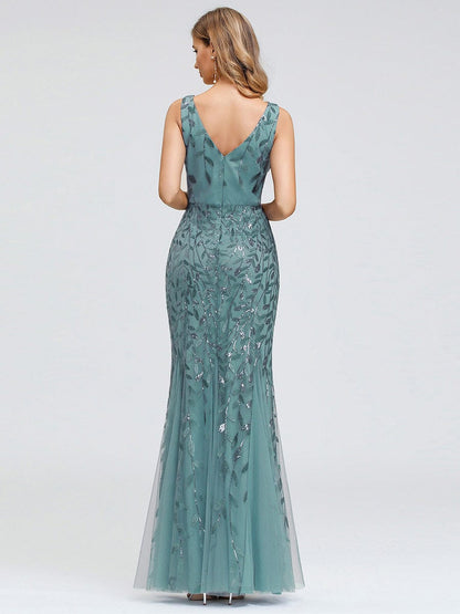 Elegant Sequin Fishtail Evening Gown for Women