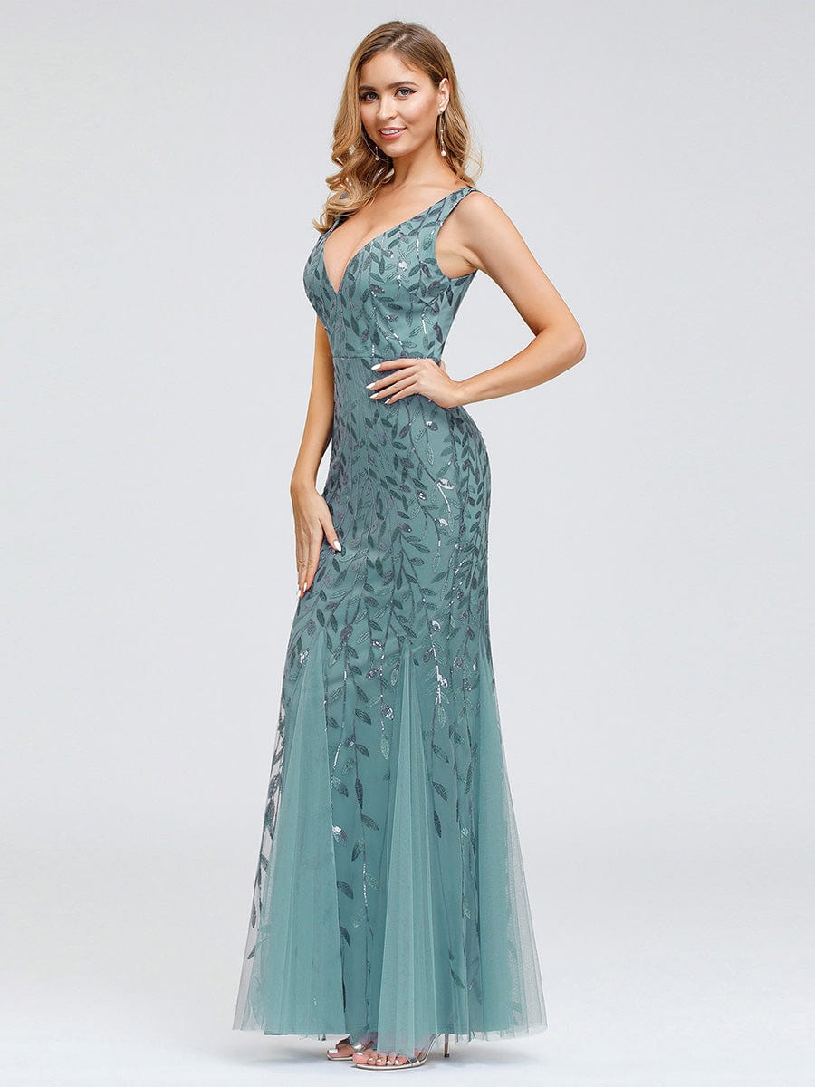 Elegant Sequin Fishtail Evening Gown for Women