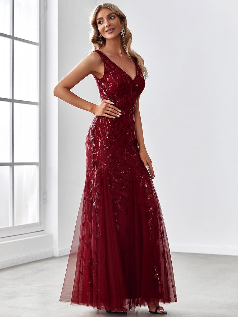 Elegant Sequin Fishtail Evening Gown for Women