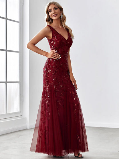 Elegant Sequin Fishtail Evening Gown for Women