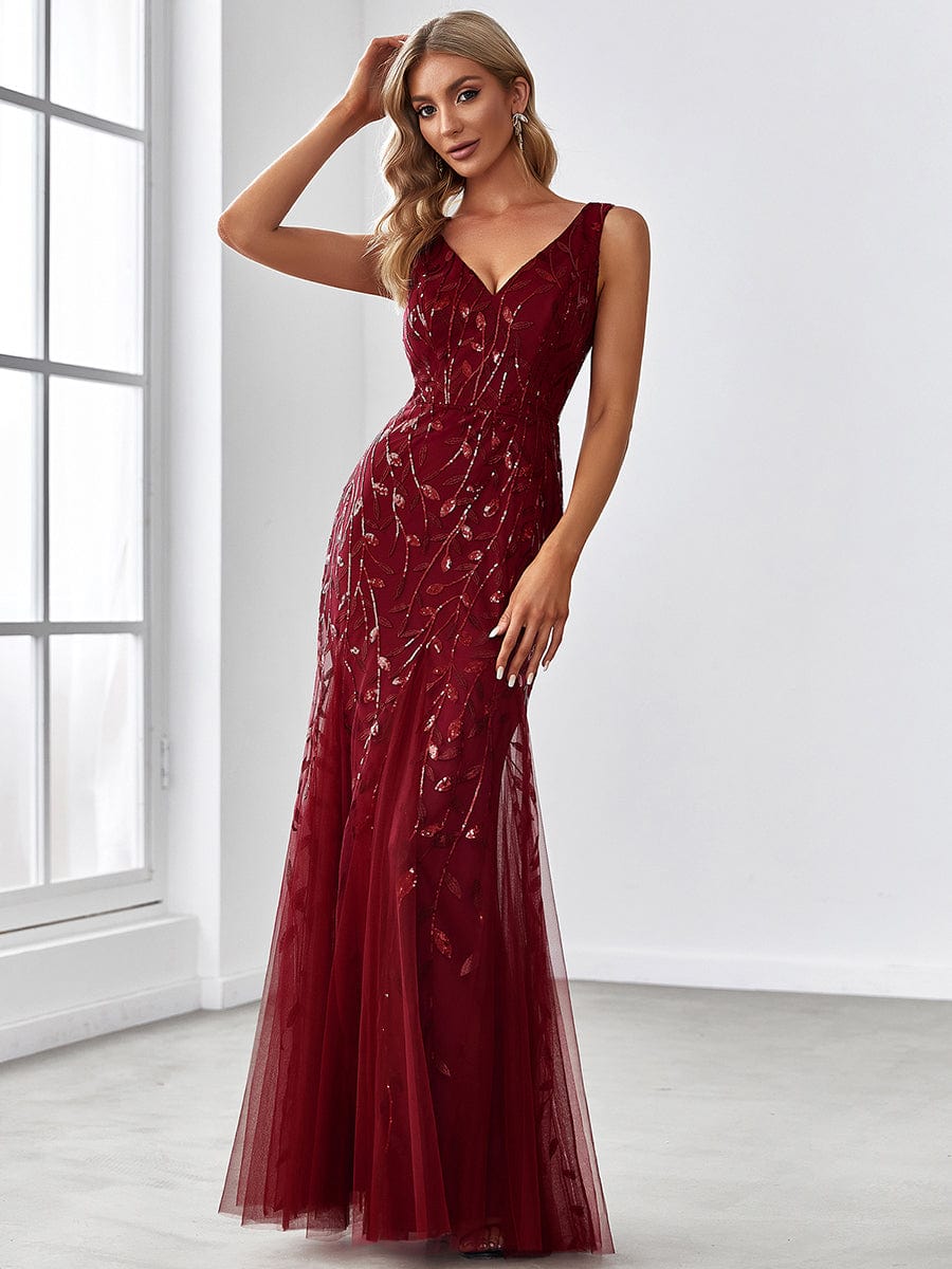Elegant Sequin Fishtail Evening Gown for Women