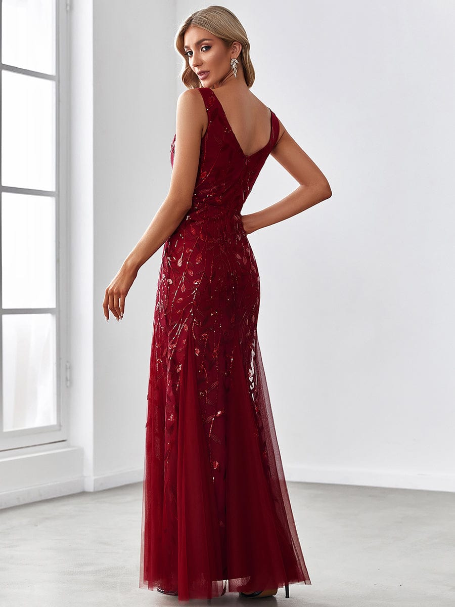 Elegant Sequin Fishtail Evening Gown for Women