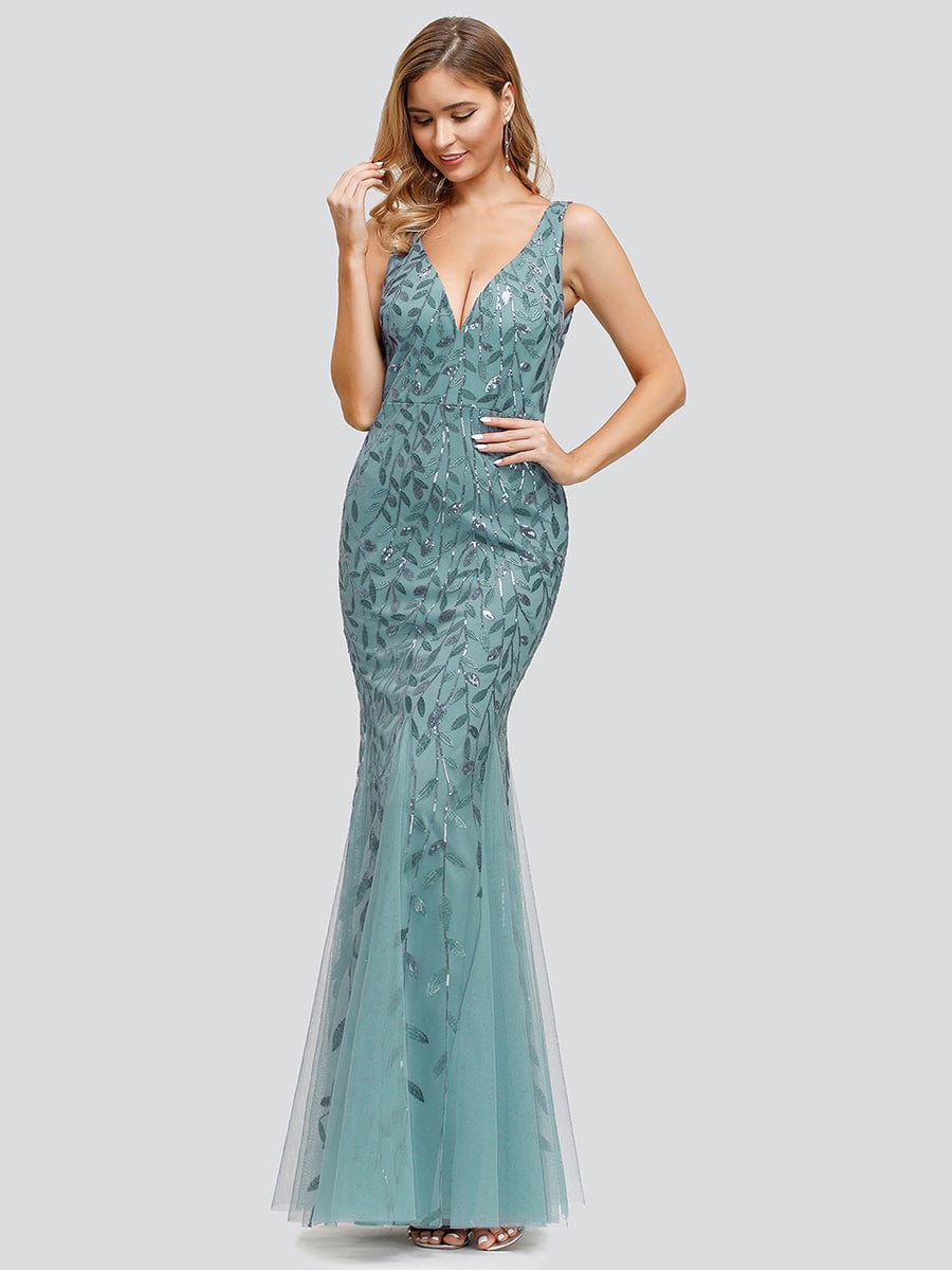 Elegant Sequin Fishtail Evening Gown for Women