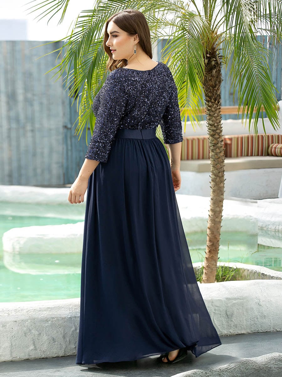 Elegant Sequin & Tulle Evening Gown for Mother of the Bride