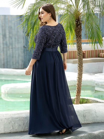 Elegant Sequin & Tulle Evening Gown for Mother of the Bride
