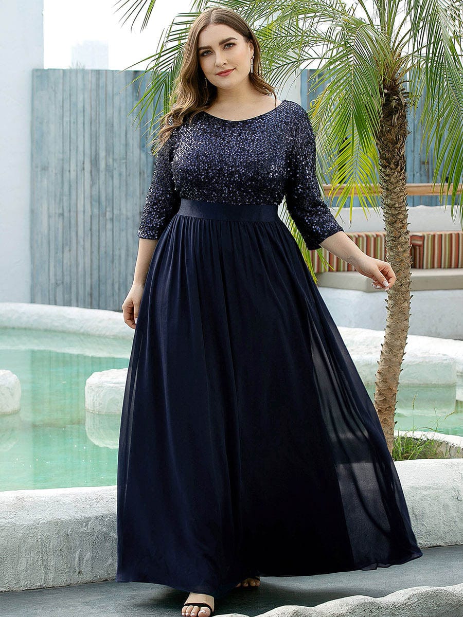 Elegant Sequin & Tulle Evening Gown for Mother of the Bride