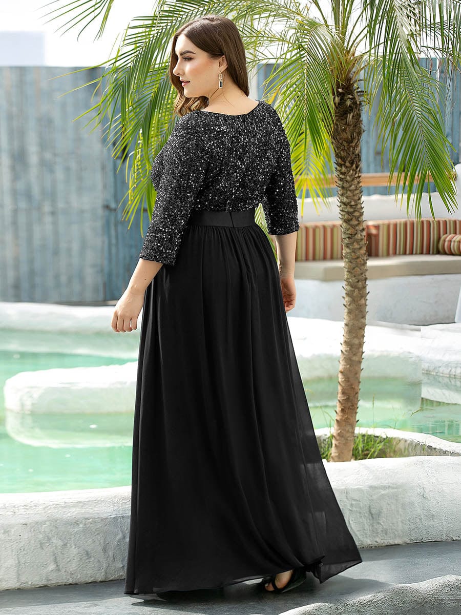 Elegant Sequin & Tulle Evening Gown for Mother of the Bride