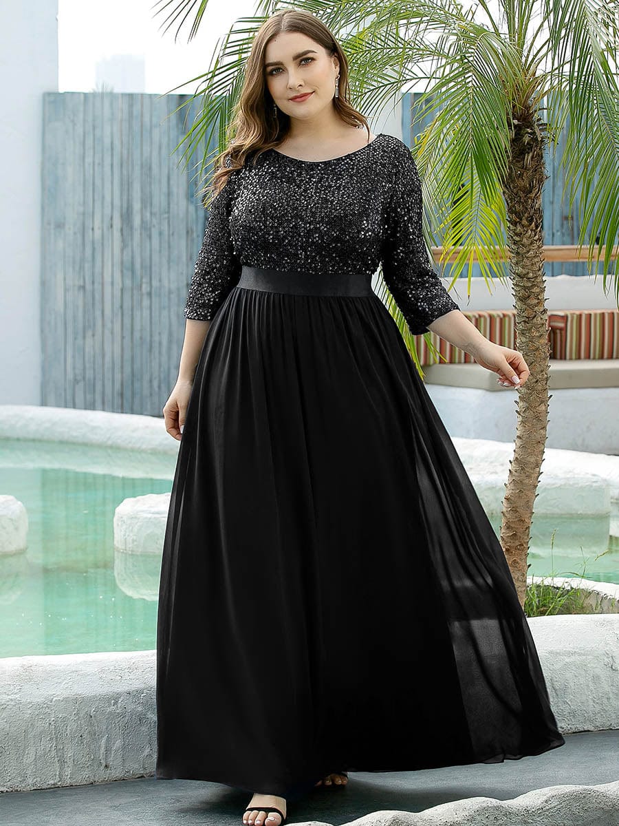 Elegant Sequin & Tulle Evening Gown for Mother of the Bride