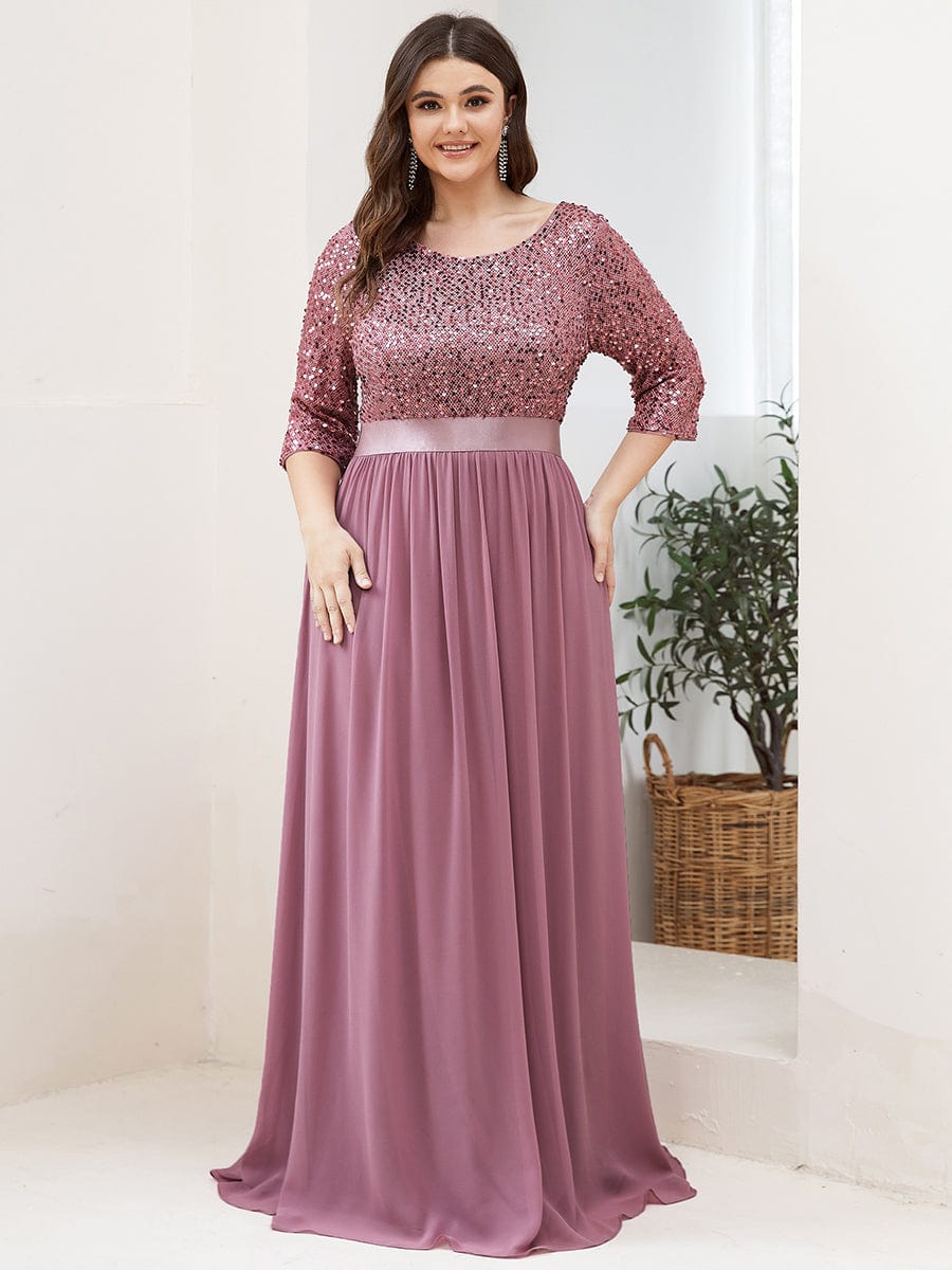 Elegant Sequin & Tulle Evening Gown for Mother of the Bride