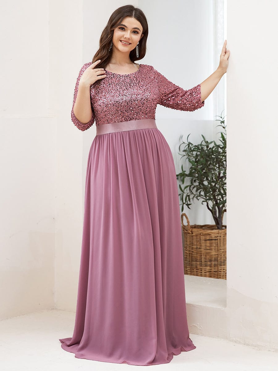 Elegant Sequin & Tulle Evening Gown for Mother of the Bride