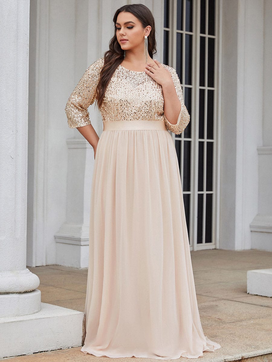 Elegant Sequin & Tulle Evening Gown for Mother of the Bride