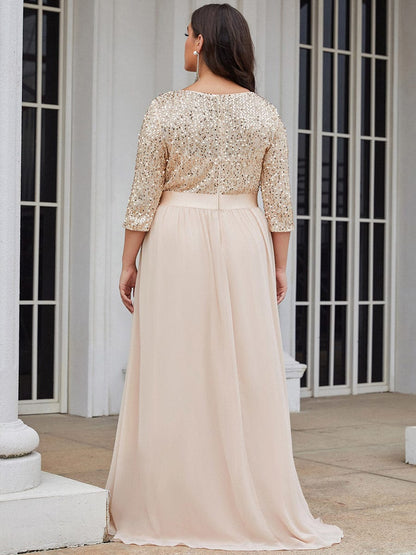 Elegant Sequin & Tulle Evening Gown for Mother of the Bride