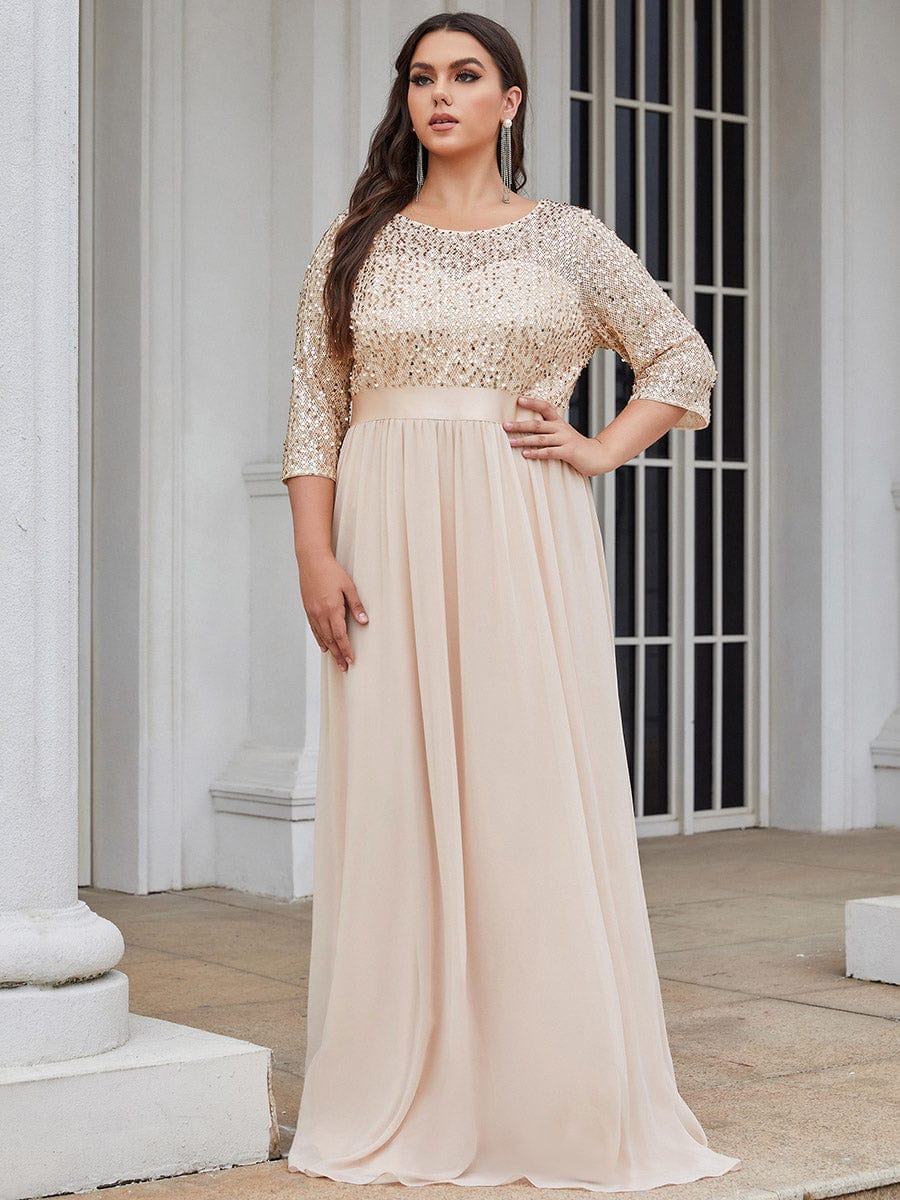 Elegant Sequin & Tulle Evening Gown for Mother of the Bride