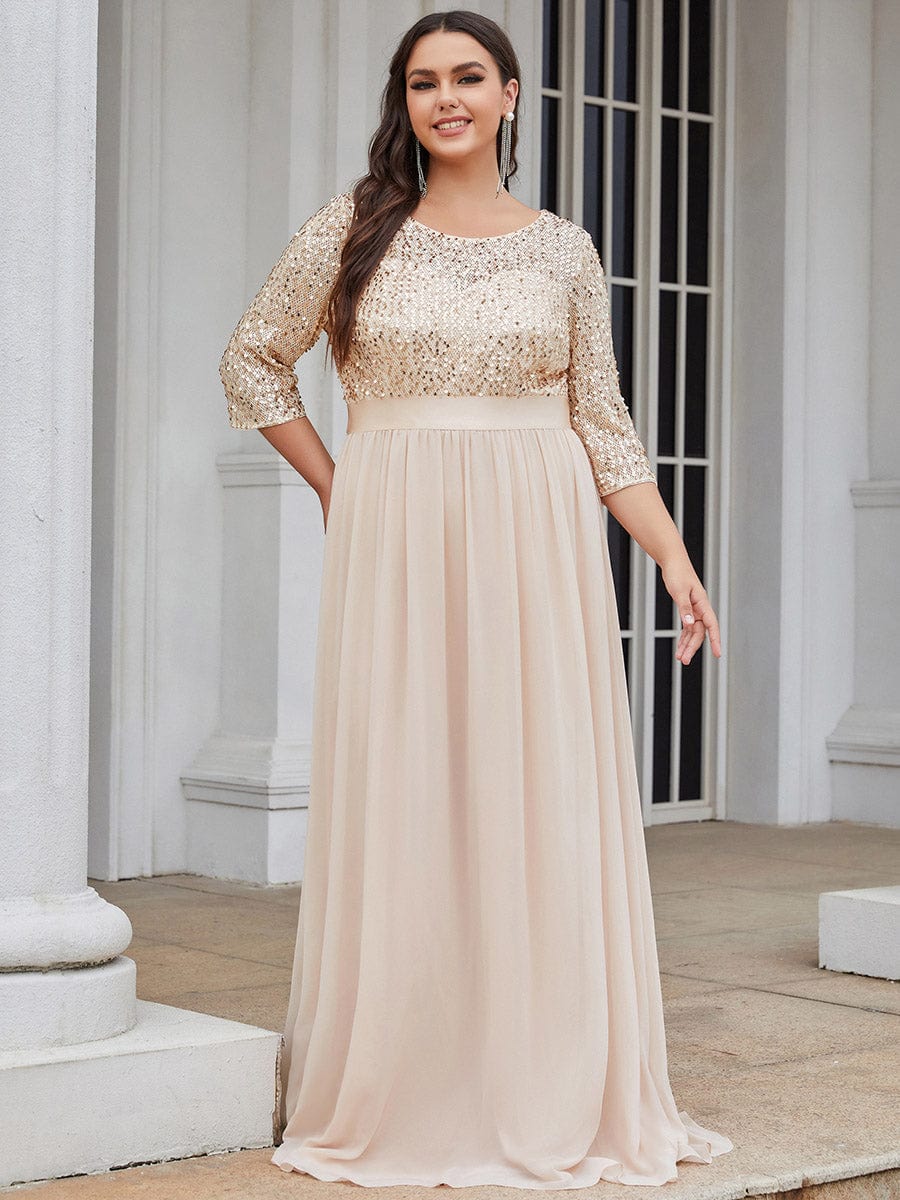 Elegant Sequin & Tulle Evening Gown for Mother of the Bride