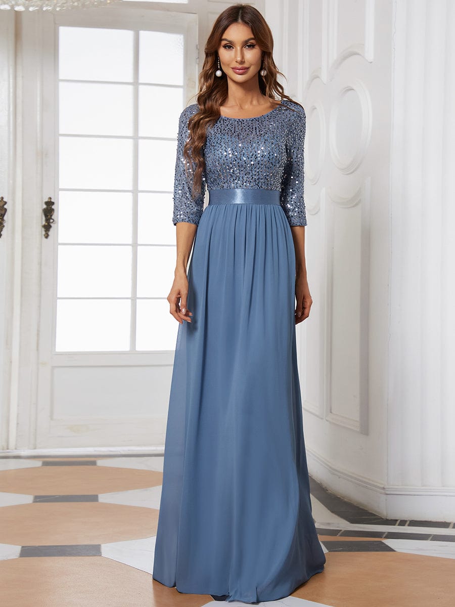 Elegant Sequin & Tulle Evening Gown for Mother of the Bride