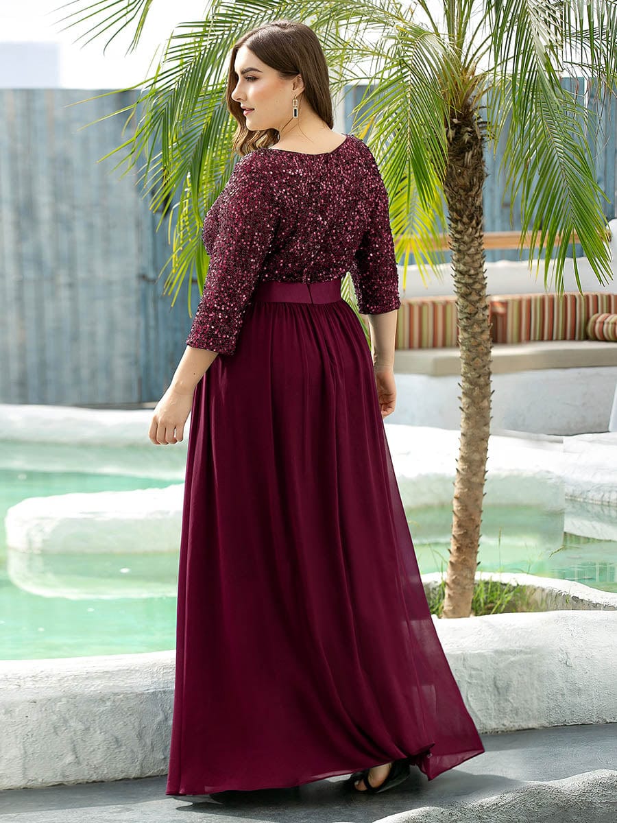 Elegant Sequin & Tulle Evening Gown for Mother of the Bride