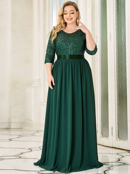 Elegant Sequin & Tulle Evening Gown for Mother of the Bride