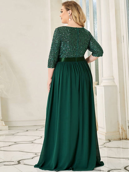 Elegant Sequin & Tulle Evening Gown for Mother of the Bride