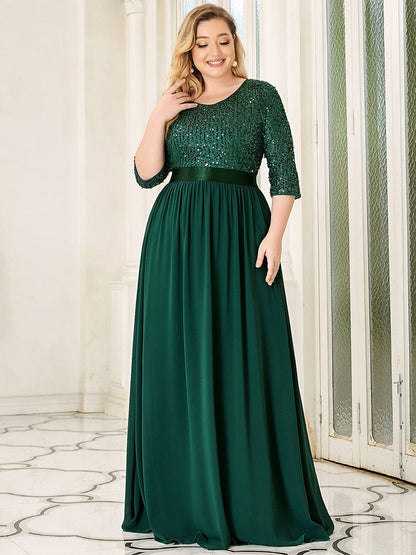 Elegant Sequin & Tulle Evening Gown for Mother of the Bride
