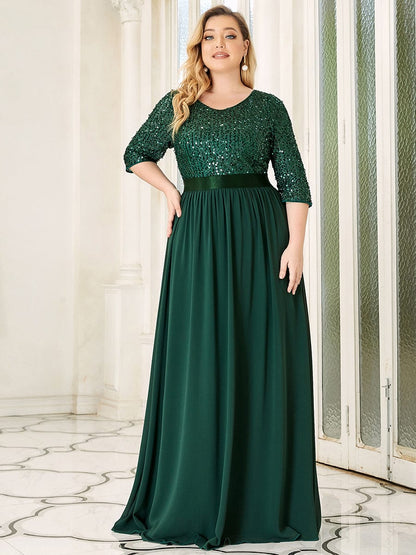 Elegant Sequin & Tulle Evening Gown for Mother of the Bride