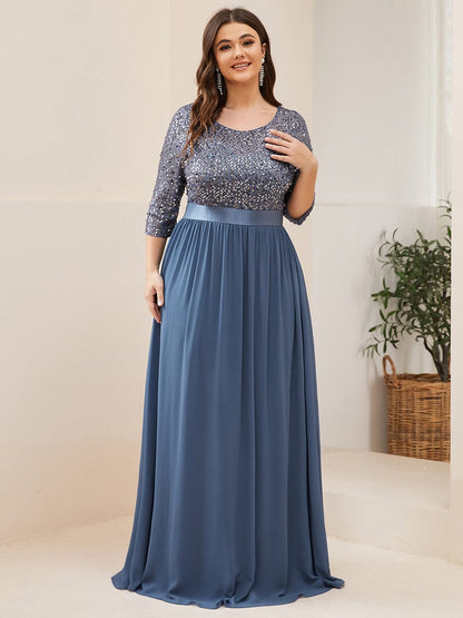 Elegant Sequin & Tulle Evening Gown for Mother of the Bride