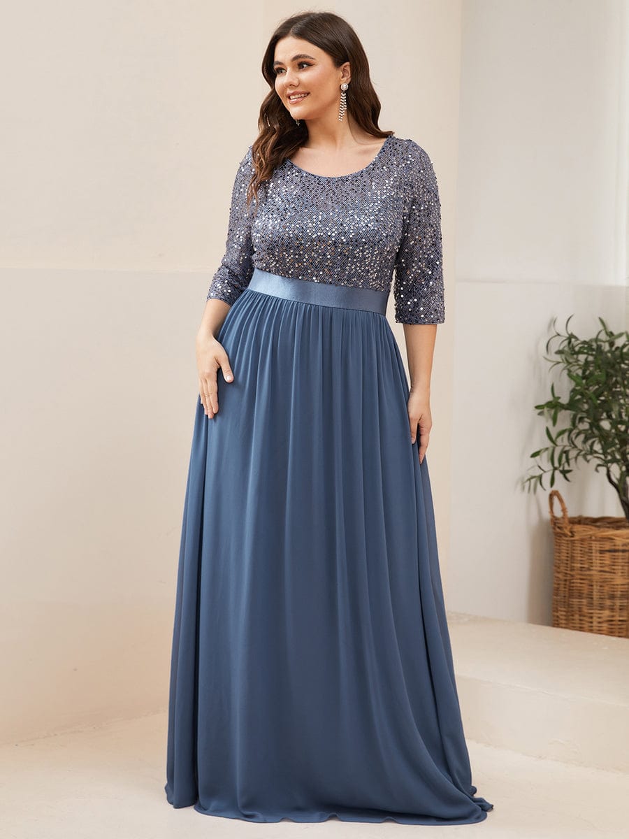 Elegant Sequin & Tulle Evening Gown for Mother of the Bride
