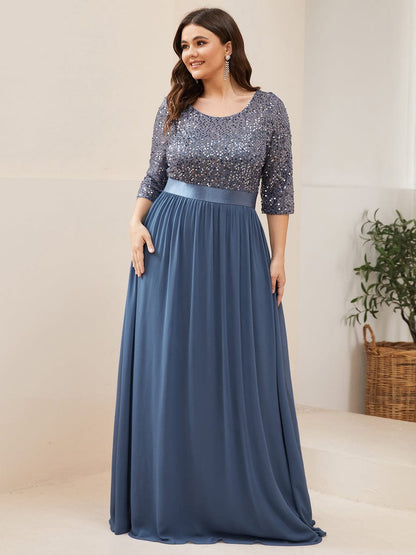 Elegant Sequin & Tulle Evening Gown for Mother of the Bride
