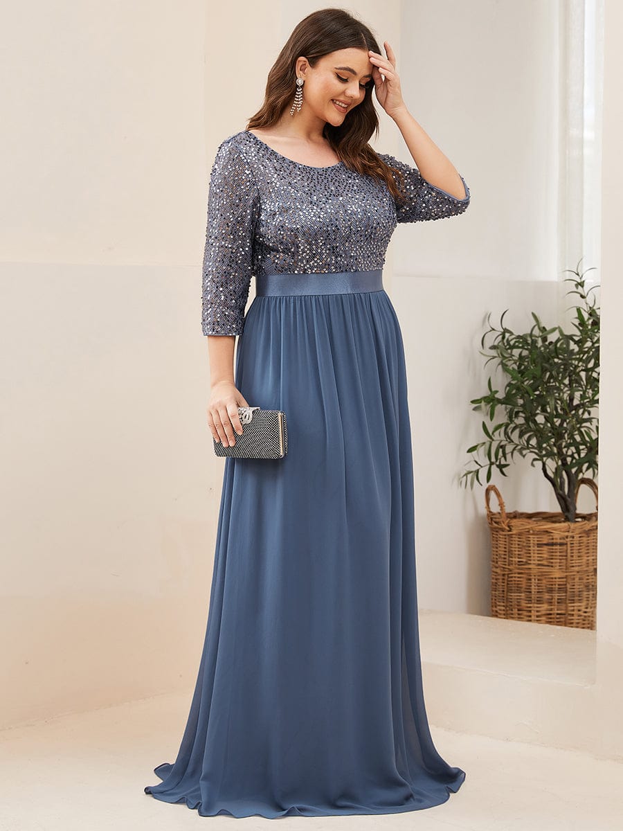 Elegant Sequin & Tulle Evening Gown for Mother of the Bride