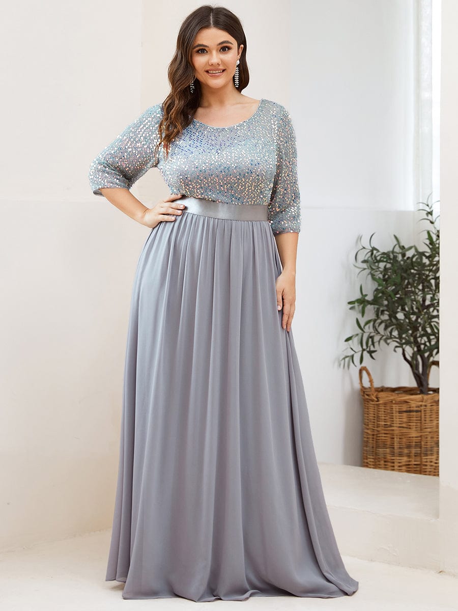 Elegant Sequin & Tulle Evening Gown for Mother of the Bride