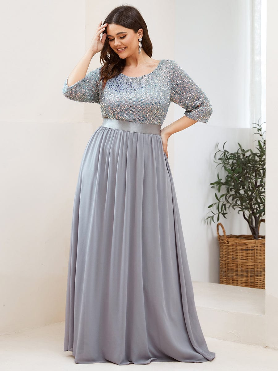 Elegant Sequin & Tulle Evening Gown for Mother of the Bride