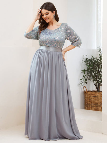 Elegant Sequin & Tulle Evening Gown for Mother of the Bride