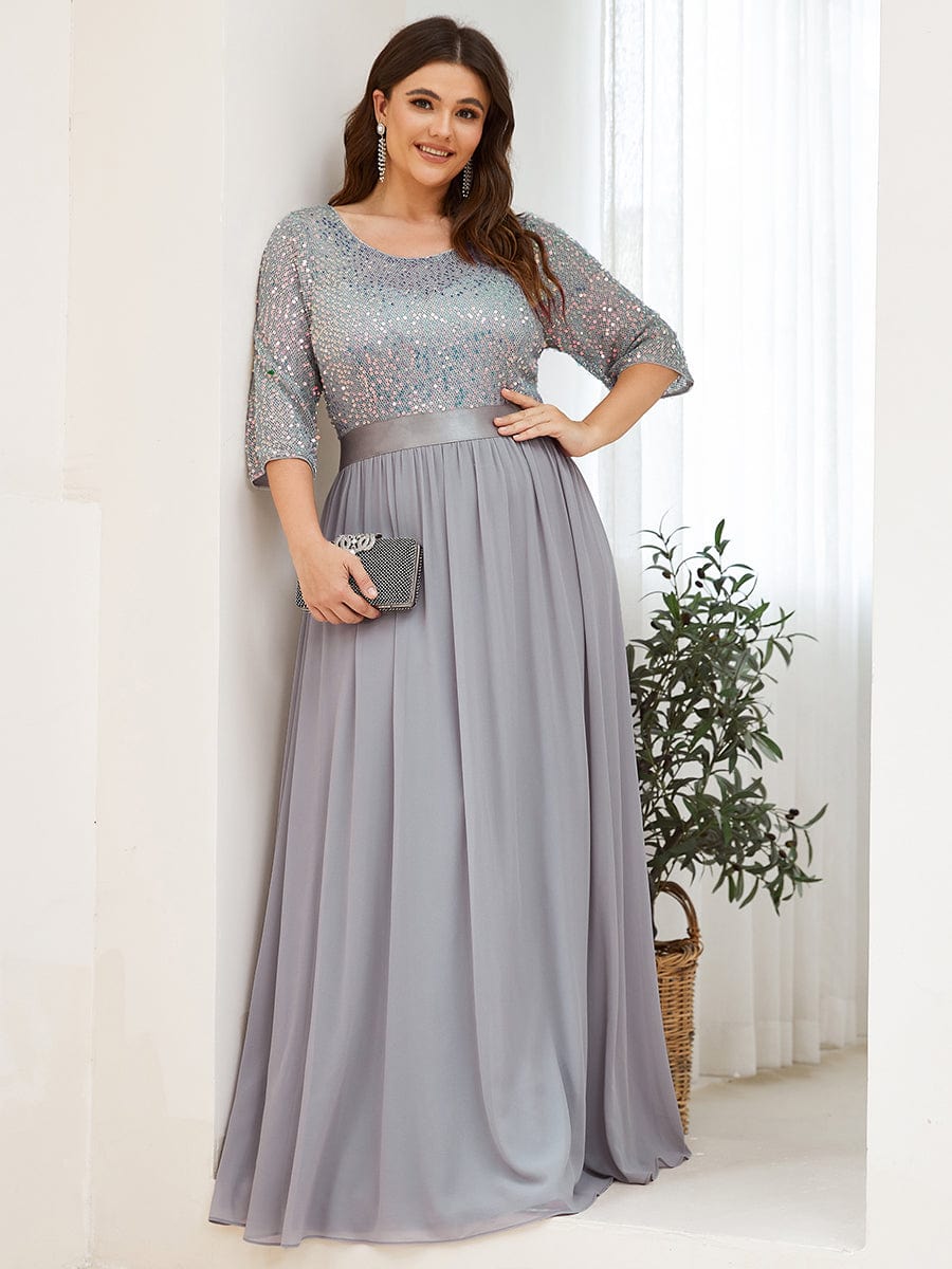 Elegant Sequin & Tulle Evening Gown for Mother of the Bride