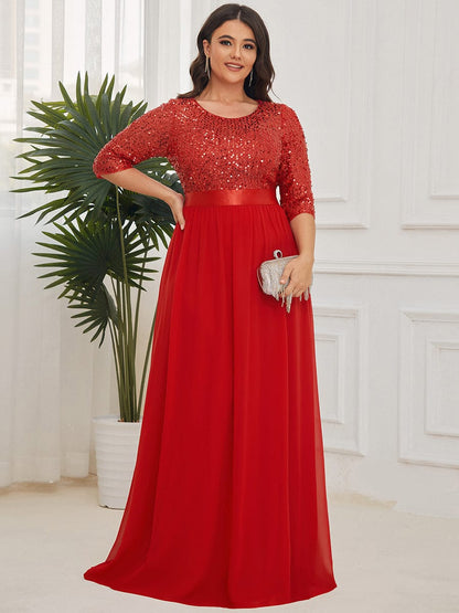 Elegant Sequin & Tulle Evening Gown for Mother of the Bride
