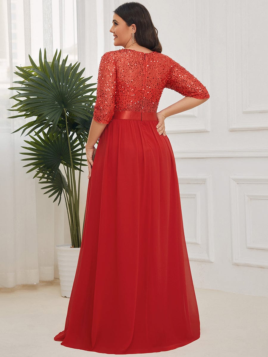 Elegant Sequin & Tulle Evening Gown for Mother of the Bride
