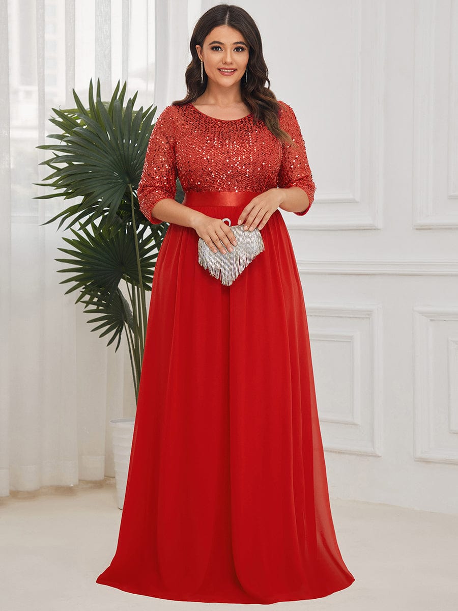 Elegant Sequin & Tulle Evening Gown for Mother of the Bride