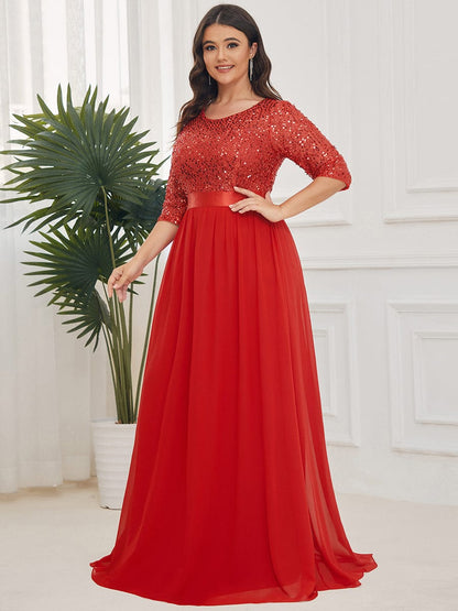 Elegant Sequin & Tulle Evening Gown for Mother of the Bride