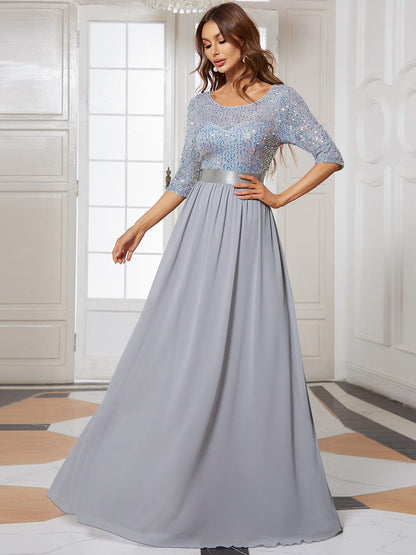 Elegant Sequin & Tulle Evening Gown for Mother of the Bride