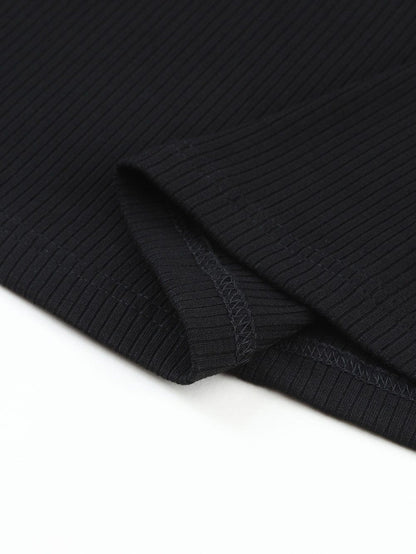 Elegant Sheer Striped Mesh Long Sleeve Ribbed Top