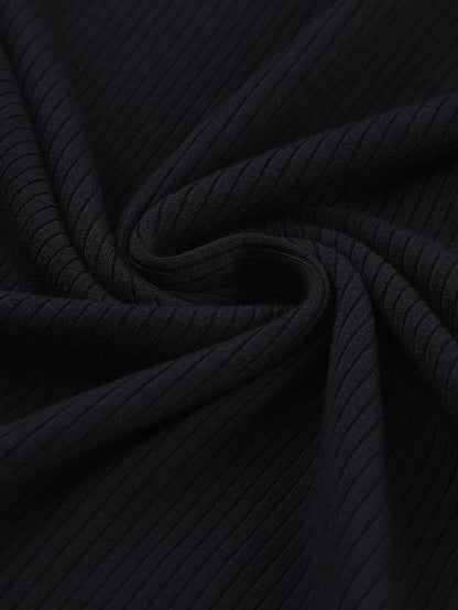 Elegant Sheer Striped Mesh Long Sleeve Ribbed Top