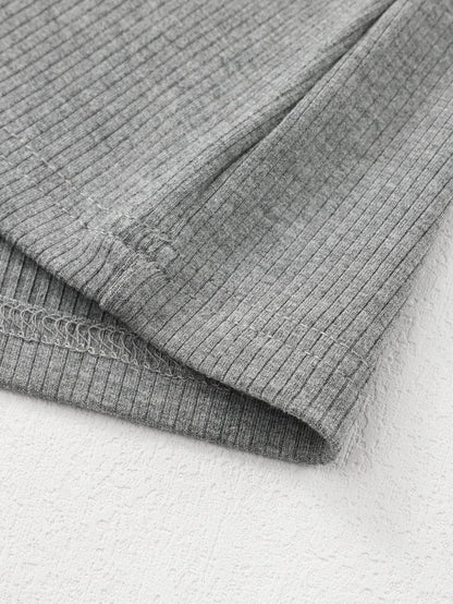 Elegant Sheer Striped Mesh Ribbed Top with Long Sleeves