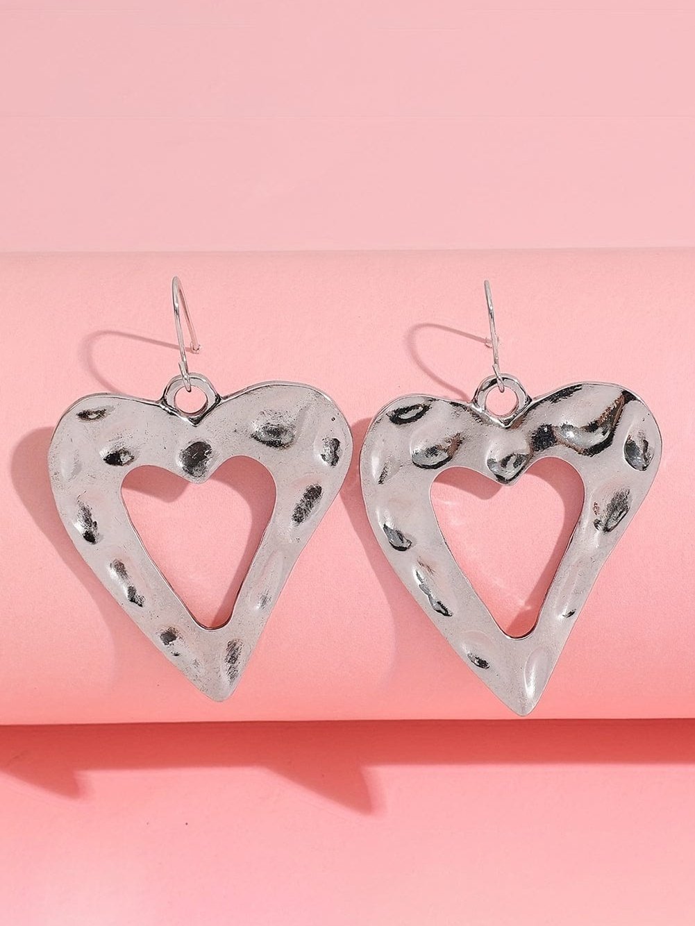 Elegant Silver Heart Dangle Earrings for Modern Women