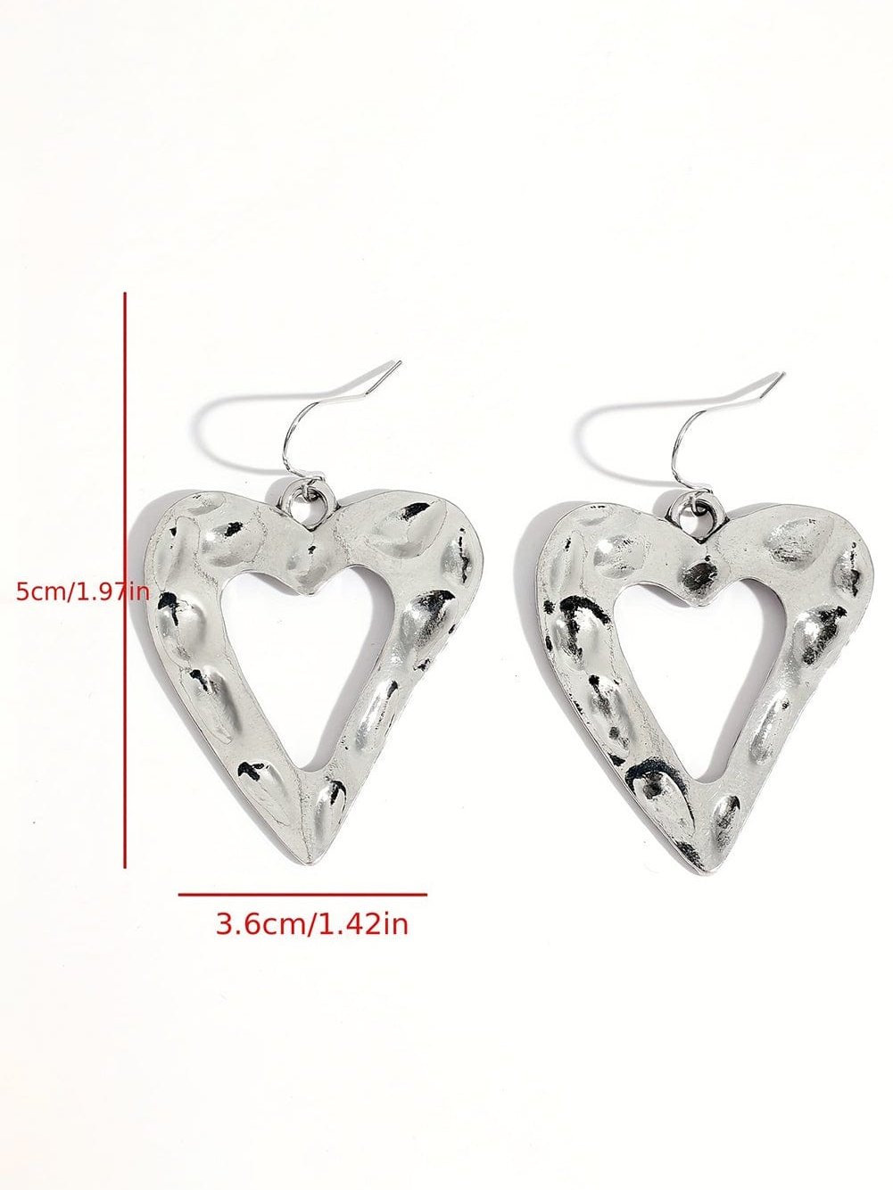 Elegant Silver Heart Dangle Earrings for Modern Women