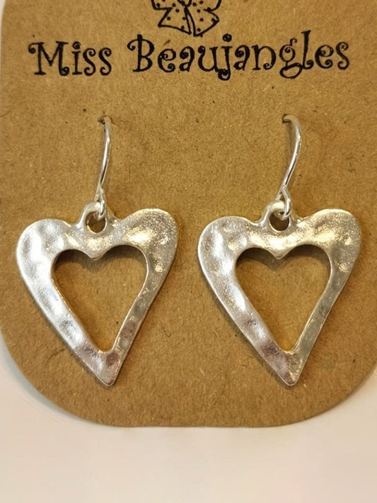 Elegant Silver Heart Dangle Earrings for Modern Women
