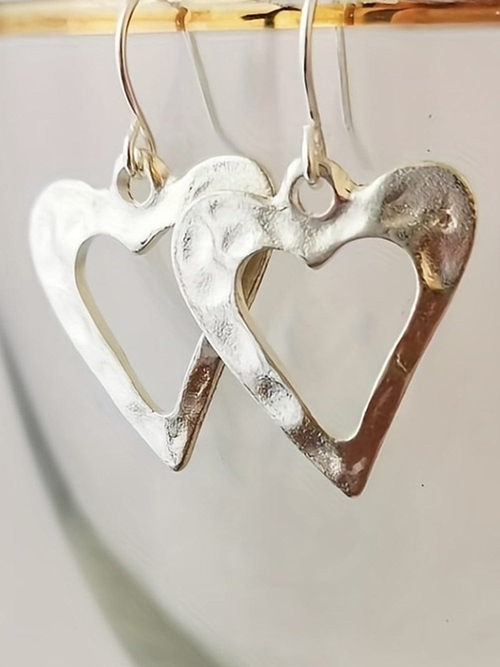 Elegant Silver Heart Dangle Earrings for Modern Women