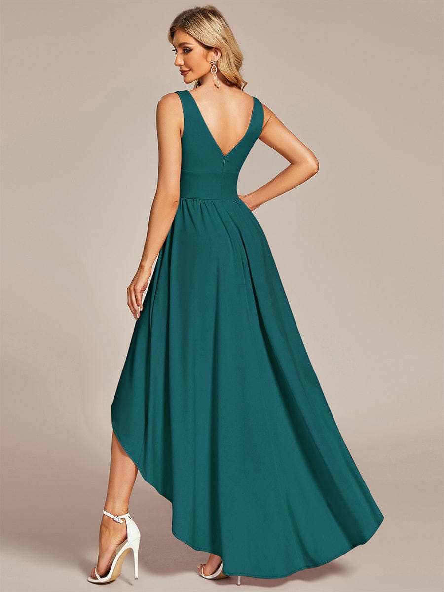 Elegant Sleeveless High Low Bridesmaid Gown