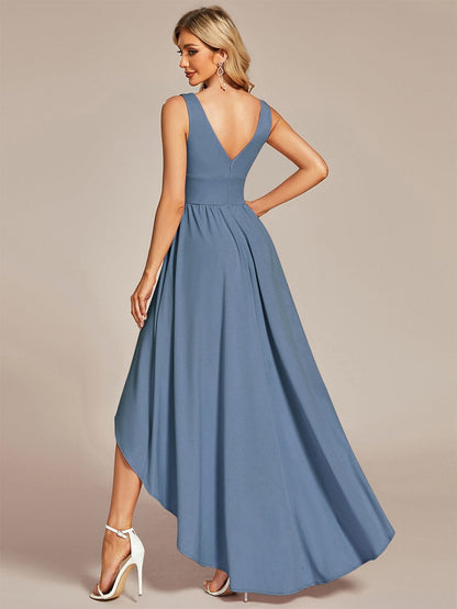 Elegant Sleeveless High Low Bridesmaid Gown
