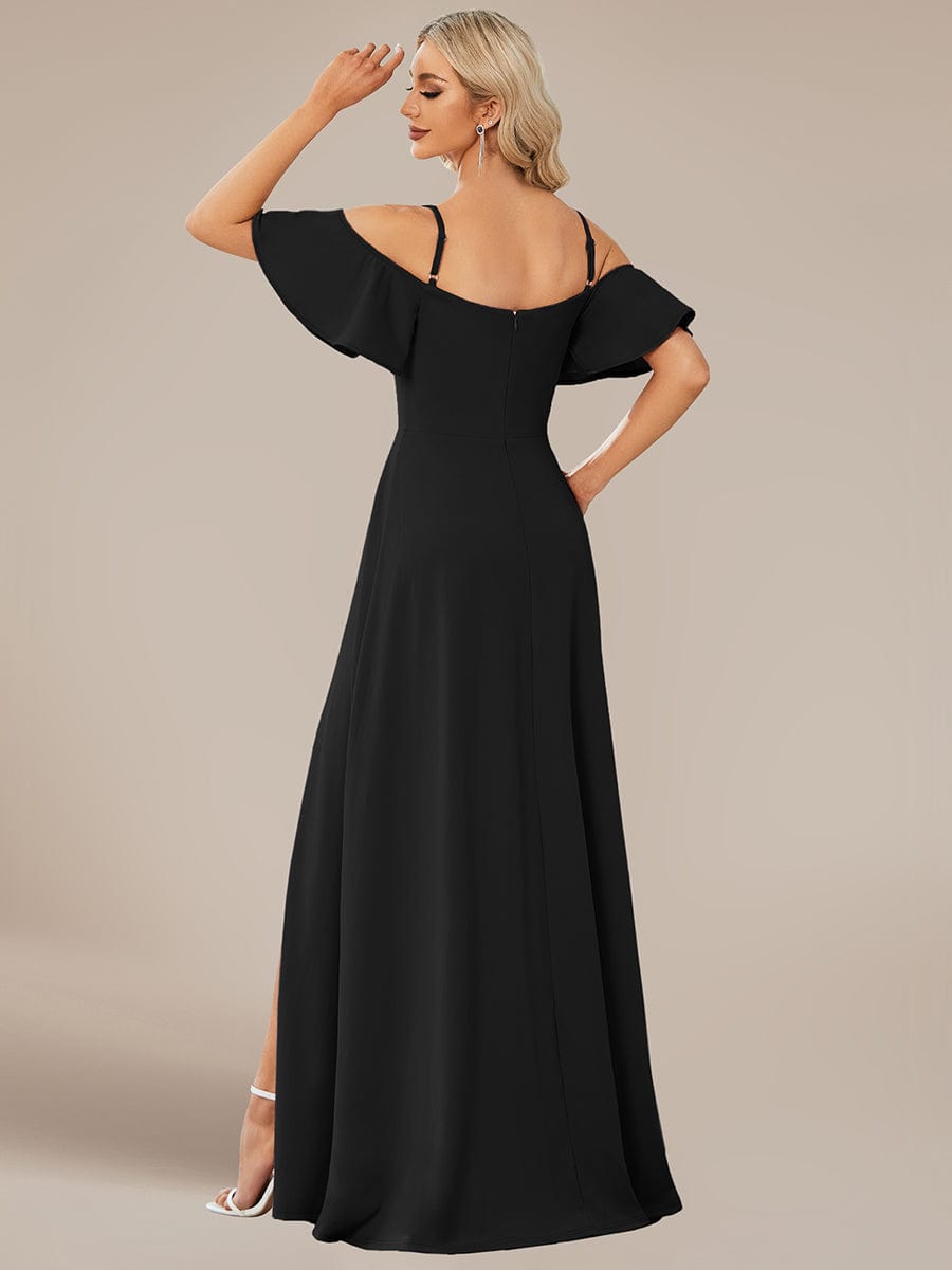 Elegant Sleeveless Off-Shoulder A-Line Knitted Evening Gown